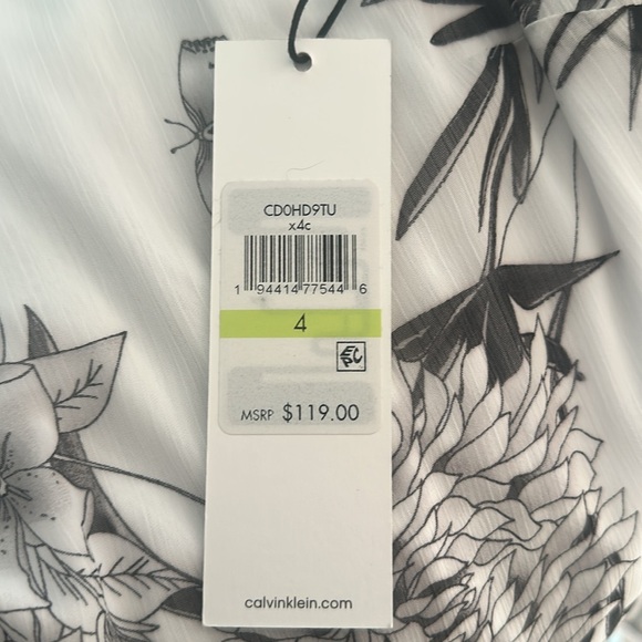 Calvin Klein White and Black Floral Dress - Picture 6 of 6